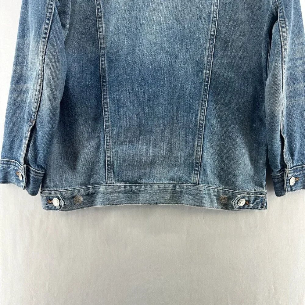 Madewell Oversized Jean Truck Jacket Womens S Button Up Capstone Wash Denim Blue - Picture 7 of 14